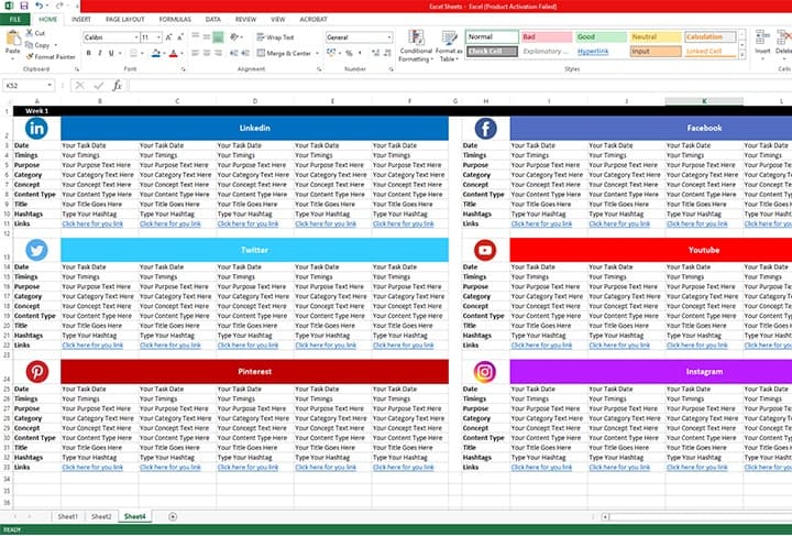 Social Media Content Calendar Template | ReachStream