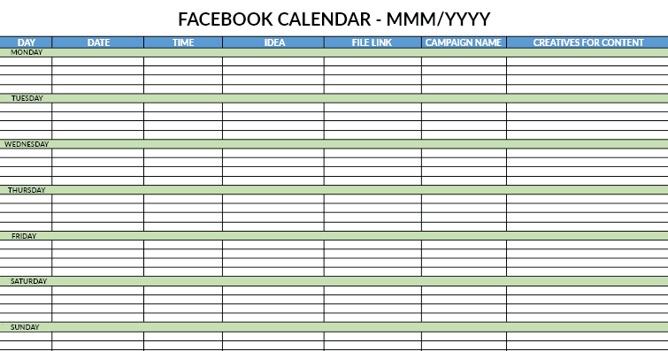 Facebook calendar