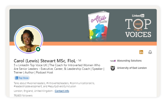 LinkedIn contact info section