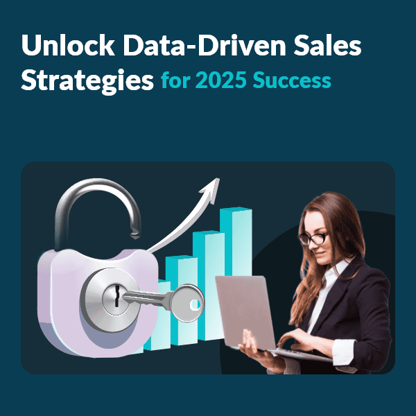 Businesswoman using laptop, unlocked padlock, data-driven sales growth concept