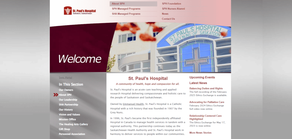 Hospital and clinic websites