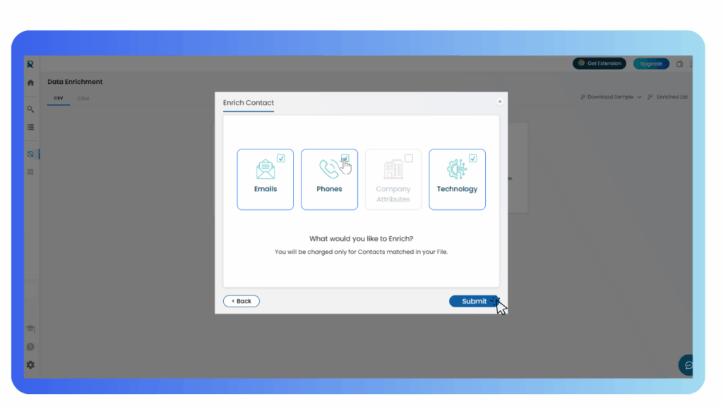 Step 4 - Select Enrichment Fields and Submit