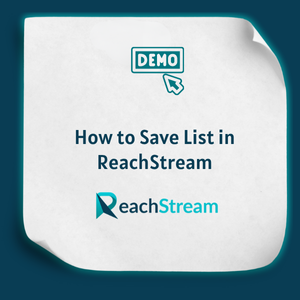 How to Save List in ReachStream