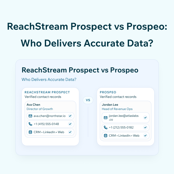 ReachStream Prospect vs Prospeo Comparing B2B Contact Data Accuracy ReachStream Prospect vs Prospeo: A Complete Data Accuracy Review