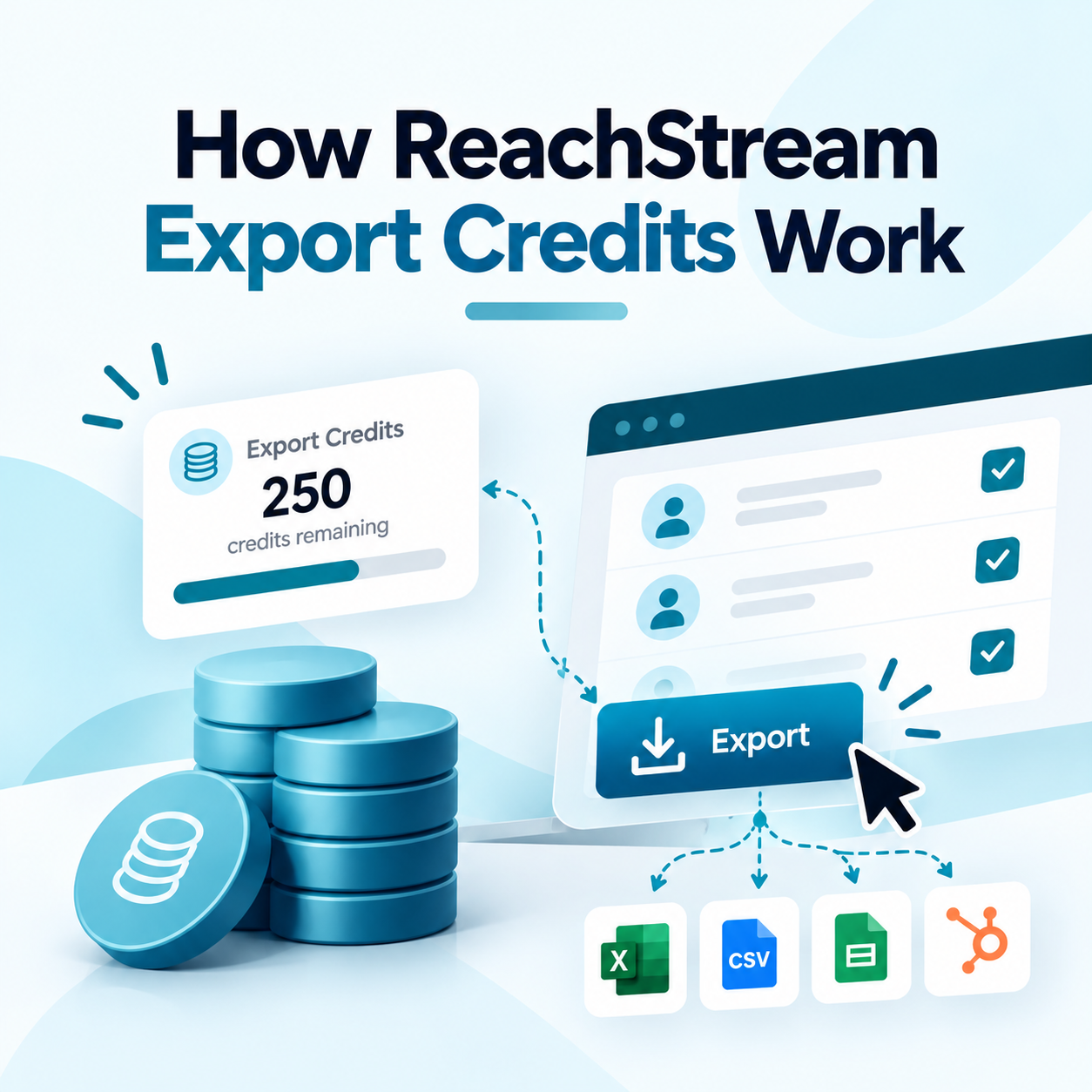 How ReachStream Export Credits Work